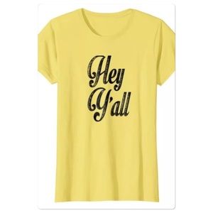 Tops - Hey Y’all T-Shirt Size XL Yellow Classic Collar Tops - Hey Y’all T-Shirt Size XL Yellow Classic Collar